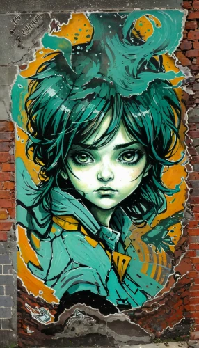 graffiti,graffiti art,grafitti,fae,transistor,medusa,urban street art,brooklyn street art,grafitty,streetart,nepeta,grafiti,clementine,pixie-bob,merida,street art,lyon,urban art,medusa gorgon,wall art,Illustration,Realistic Fantasy,Realistic Fantasy 23