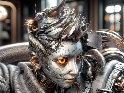 cyborg,streampunk,cybernetics,neottia nidus-avis,gara,biomechanical,alien warrior,silver octopus,sci fi,scifi,fractalius,silver,male elf,shaman,male character,humanoid,sci-fi,sci - fi,cyberpunk,electro