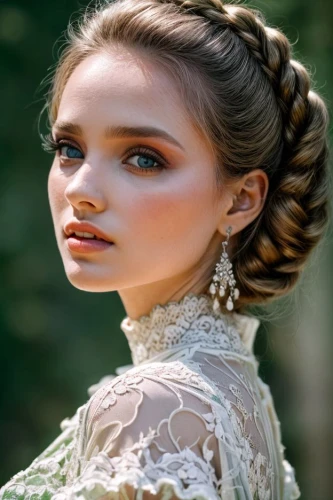 updo,bridal jewelry,bridal accessory,chignon,embellished,princess' earring,princess leia,french braid,artificial hair integrations,victorian lady,rapunzel,romantic look,elegant,miss circassian,braided,braid,vintage makeup,earrings,hair accessories,braids