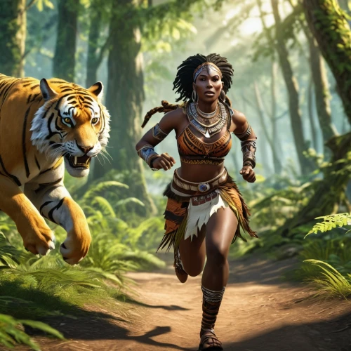 tiger png,mowgli,female runner,world digital painting,a tiger,tiger lily,cg artwork,the law of the jungle,bengal tiger,she feeds the lion,jungle,tiger,tarzan,tigers,king of the jungle,animals hunting,warrior woman,bengal,tigerle,tiana,Photography,General,Realistic