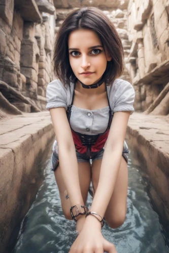 woman at the well,di trevi,water nymph,photoshoot with water,photoshop manipulation,in water,girl in a historic way,girl on the river,wishing well,stream,girl upside down,the girl in the bathtub,girl sitting,tiber riven,dam,water bath,indian girl,ganga,photoshop creativity,pool of water,Photography,Realistic