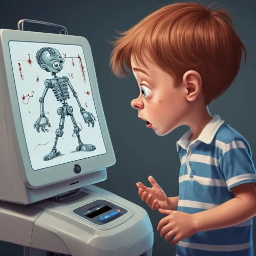 digital vaccination record,radiology,artificial intelligence,game illustration,barebone computer,kids illustration,computer tomography,computer game,machine learning,skeleltt,x-ray,skeletons,biometrics,macintosh,man with a computer,computer freak,medical illustration,medical radiography,computed tomography,illustrator