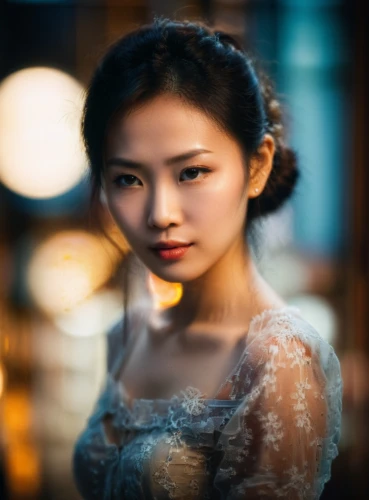 vietnamese woman,asian woman,portrait photographers,japanese woman,portrait photography,romantic portrait,vintage asian,asian girl,oriental girl,girl in a long dress,vietnamese,woman portrait,miss vietnam,bokeh effect,mystical portrait of a girl,canon 5d mark ii,asian vision,girl portrait,vintage woman,mulan,Photography,General,Cinematic