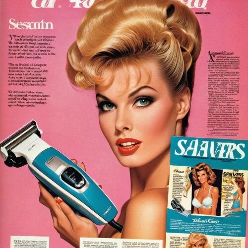 vintage advert,model years 1958 to 1967,bouffant,hair iron,model years 1960-63,retro women,magazine cover,beautician,vintage advertisement,retro eighties,ann margaret,gena rolands-hollywood,car vacuum cleaner,retro woman,old ads,airbrushed,hairdryer,advertisement,cosmopolitan,1980s,Photography,General,Realistic