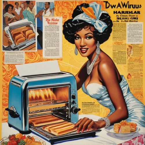 toaster oven,oven,microwave oven,retro women,home appliance,vintage advert,vintage advertisement,oven bag,retro 1950's clip art,home appliances,retro woman,food warmer,sandwich toaster,deep fryer,microwave,vintage illustration,kitchen appliance,barbecue grill,waffle iron,stove,Illustration,Realistic Fantasy,Realistic Fantasy 21