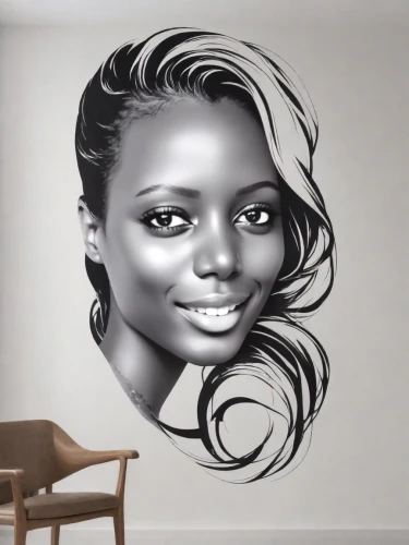 wall art,wall paint,wall decoration,wall sticker,wall painting,wall decor,mural,airbrushed,art painting,woman face,adobe illustrator,chalk drawing,woman's face,meticulous painting,vector graphic,wall plaster,painted wall,african woman,african art,portrait background