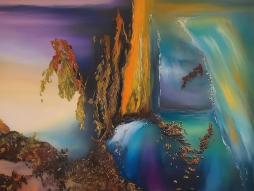 wasserfall,chasm,underwater landscape,waterfall,water fall,virtual landscape,abstract painting,brown waterfall,water flow,flowing water,a small waterfall,cascading,glass painting,flowing creek,sea landscape,falls of the cliff,fluid flow,acid lake,water scape,aerial landscape,Illustration,Paper based,Paper Based 04