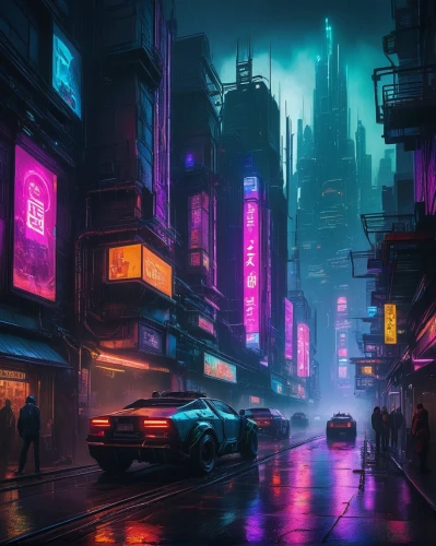 cyberpunk,cityscape,colorful city,urban,metropolis,city at night,fantasy city,evening city,shanghai,dusk,vapor,futuristic landscape,shinjuku,tokyo city,the city,dystopian,city corner,world digital painting,downtown,the street,Art,Artistic Painting,Artistic Painting 04