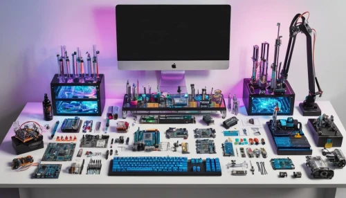 computer workstation,arduino,desktop computer,personal computer hardware,computer desk,hardware programmer,workbench,mother board,barebone computer,motherboard,computer art,cable management,lures and buy new desktop,mac pro and pro display xdr,computer cluster,computer hardware,mix table,electronics,music workstation,computer system,Unique,Design,Knolling