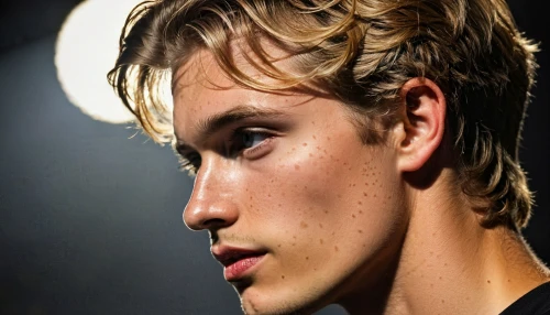 surfer hair,jaw,long blonde hair,alex andersee,blond hair,male model,greek god,feathered hair,golden haired,sweat,hairstyle,close-up,blond,smooth hair,codes,semi-profile,stubble,long eyelashes,eyelashes,profile
