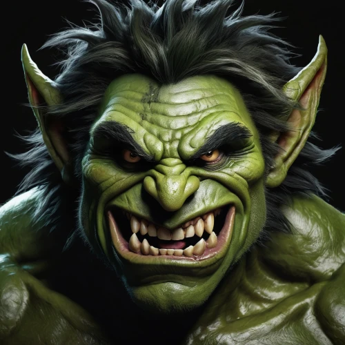 orc,green goblin,ork,goblin,ogre,snarling,angry man,half orc,don't get angry,incredible hulk,mumiy troll,angry,lokportrait,grinch,hulk,anger,avenger hulk hero,green skin,fgoblin,daemon,Illustration,Retro,Retro 09