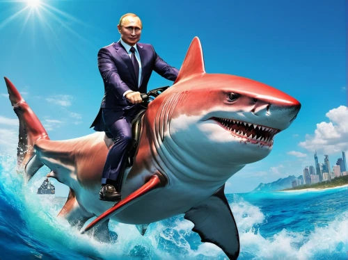 putin,russkiy toy,vladimir,dolphin rider,god of the sea,president of the u s a,2020,2022,2021,ceo,president of the united states,president,russia,др1а,shark,french president,sochi,szymbark,the man in the water,sharks,Illustration,Vector,Vector 19