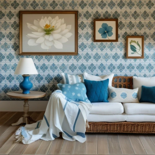 mazarine blue,shabby-chic,damask background,blue and white porcelain,danish room,patterned wood decoration,blue room,damask,shabby chic,interior decoration,spanish tile,interior decor,blue sea shell pattern,moroccan pattern,damask paper,sitting room,blue pillow,background pattern,contemporary decor,search interior solutions,Photography,General,Realistic