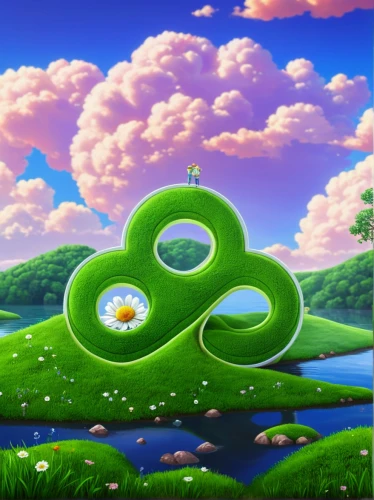 cartoon video game background,mushroom landscape,clover meadow,spiral background,golf course background,mushroom island,swampy landscape,frog background,landscape background,lily pad,patrol,children's background,floating island,panoramical,background image,3d background,zigzag clover,alpino-oriented milk helmling,anahata,long ahriger clover,Conceptual Art,Fantasy,Fantasy 21