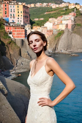 cinque terre,girl in white dress,manarola,liguria,italy liguria,white dress,portofino,girl in a long dress,scilla,bridal clothing,vernazza,georgine,wedding photography,female model,gaztelugatxe,white winter dress,campania,wedding dresses,italian painter,cliff coast,Female,Updo,Youth adult,M,Confidence,Evening Dress,Outdoor,Cinque Terre