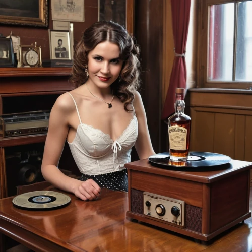 gramophone record,78rpm,wooden top,gramophone,music chest,the gramophone,record player,retro woman,tube radio,radio set,vintage woman,1920's retro,retro turntable,phonograph,vinyl player,phonograph record,cocktail dress,thorens,cimbalom,vintage girl,Photography,General,Realistic