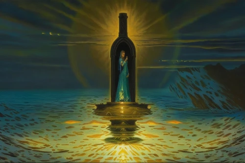 the pillar of light,golden candlestick,torch-bearer,the bottle,light bearer,gold chalice,a bottle of wine,bottle of oil,champagne bottle,a bottle of champagne,bottle of wine,chalice,wine bottle,illuminate,the white torch,golden scale,isolated bottle,excalibur,lava lamp,offering,Illustration,Realistic Fantasy,Realistic Fantasy 03