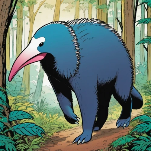 giant anteater,cassowary,anteater,cynthia (subgenus),anthropomorphized animals,uintatherium,bird png,echidna,fairy penguin,aardvark,paraguay pyg,nordic bear,new world porcupine,bradypus pygmaeus,temperowanie,pyrrhocorax graculus,terrestrial animal,platypus,blue crowned pigeon,bird illustration,Illustration,Japanese style,Japanese Style 04