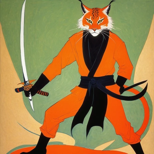 kenjutsu,sōjutsu,inari,samurai,defense,battōjutsu,bengalenuhu,cat warrior,iaijutsu,samurai fighter,daitō-ryū aiki-jūjutsu,orange,nine-tailed,shaolin kung fu,fox hunting,sand fox,dobok,kitsune,kung fu,patrol,Illustration,Realistic Fantasy,Realistic Fantasy 04