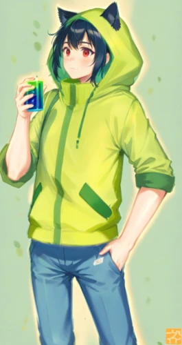 nepeta,lemonsoda,aaa,matcha,aa,matcha powder,parka,lime,lime juice,hoodie,mojito,melonpan,yuzu,bellpepper,green tangerine,green tea,citrus,green beer,green jacket,furikake,Anime,Anime,Realistic