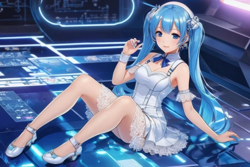 cpu,hatsune miku,umiuchiwa,miku,aqua,sidonia,heavy cruiser,light cruiser,vocaloid,white heart,space-suit,blue heart,eris,neptune,kantai collection sailor,cyan,magna,azure,admiral,android,Unique,Design,Blueprint