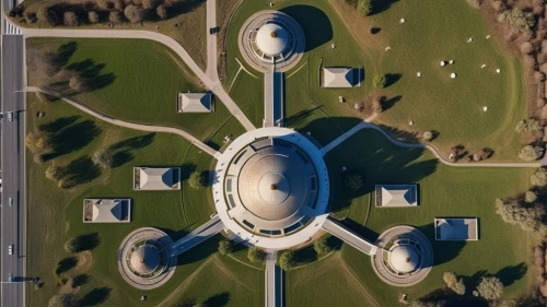 scott afb,the center of symmetry,boeing e-3 sentry,observatory,overhead shot,bird's-eye view,australian cemetery,world war ii memorial,atlantis,bird's eye view,view from above,aerial shot,from above,international space station,marine corps memorial,french military graveyard,symmetry,k13 submarine memorial park,space station,overhead view,Photography,General,Realistic