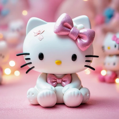 doll cat,pink bow,cute cartoon character,cute cat,cat kawaii,pink cat,plush figure,cute pretty,soft toy,toy photos,blossom kitten,soft toys,lucky cat,plush toy,kawaii patches,japanese kawaii,kawaii,background bokeh,cute cartoon image,baby toy,Illustration,Realistic Fantasy,Realistic Fantasy 40