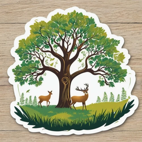 clipart sticker,deer illustration,animal stickers,woodland animals,cardstock tree,forest animals,deer-with-fawn,wall sticker,spotted deer,pine family,deers,paper cutting background,forest background,cartoon forest,deer with cub,stickers,tree stand,stag,european deer,deer,Unique,Design,Sticker