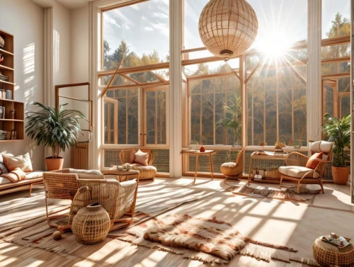 wooden windows,breakfast room,beautiful home,living room,livingroom,bookshelves,scandinavian style,conservatory,loft,lattice windows,interior design,bay window,morning light,sunlit,sitting room,great room,reading room,daylighting,sunbeams,home interior