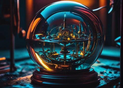 lensball,crystal ball-photography,glass sphere,crystal ball,christmas globe,vintage lantern,bulb,illuminated lantern,armillary sphere,waterglobe,lantern,glass ball,retro kerosene lamp,orb,blue lamp,clockmaker,globes,plasma globe,3d fantasy,electric bulb,Illustration,Realistic Fantasy,Realistic Fantasy 25