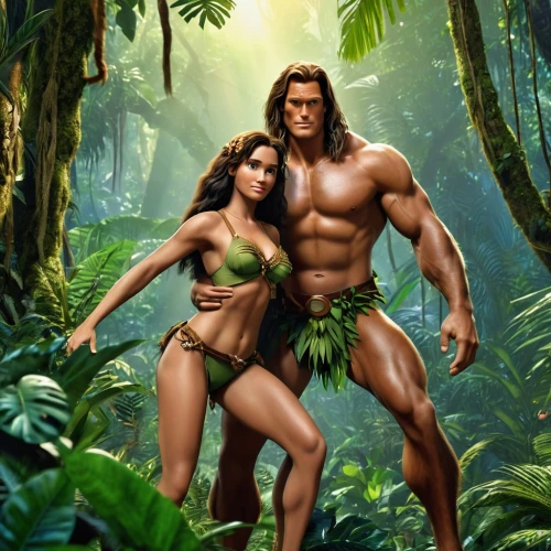 adam and eve,tarzan,garden of eden,workout icons,stone age,neanderthals,paleolithic,couple goal,the law of the jungle,fantasy picture,man and woman,amazone,polynesian,man and wife,amazonian oils,romance novel,prehistory,cave man,decathlon,warrior and orc