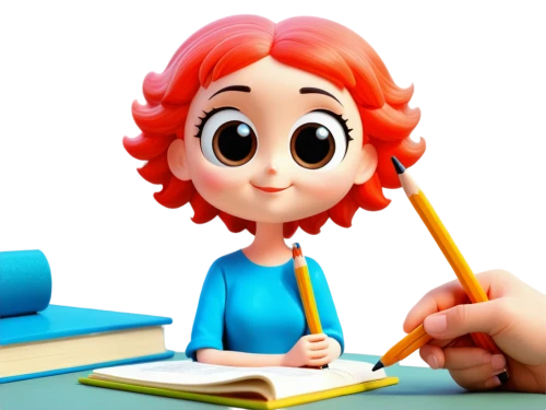 girl studying,correspondence courses,cute cartoon image,cute cartoon character,pencil icon,clay animation,learn to write,illustrator,kids illustration,tutor,tutoring,3d model,animated cartoon,character animation,bookkeeper,girl drawing,children drawing,child's diary,animator,writing-book,Art,Classical Oil Painting,Classical Oil Painting 02