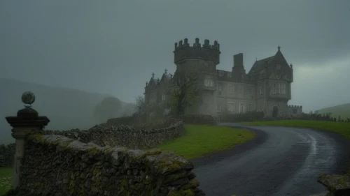 ghost castle,haunted castle,haunted cathedral,gothic architecture,castle of the corvin,ireland,foggy landscape,gothic,gothic style,northern ireland,fairytale castle,castles,fairy tale castle,foggy day,ruined castle,the haunted house,hogwarts,atmospheric,witch's house,castle,Photography,General,Realistic