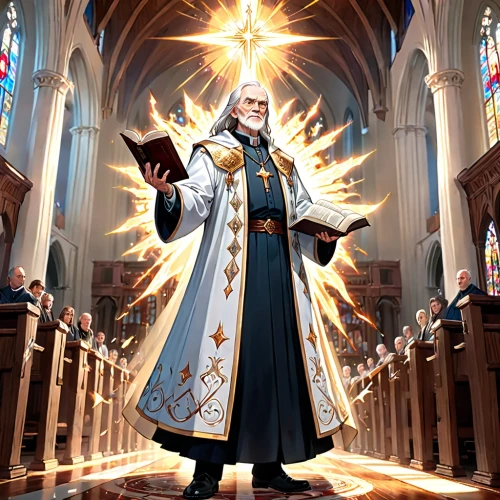 benediction of god the father,twelve apostle,priest,archimandrite,god the father,uriel,clergy,priesthood,praise,church faith,the abbot of olib,god,holy spirit,high priest,saint,christdorn,bishop,prophet,sermon,father frost,Anime,Anime,General
