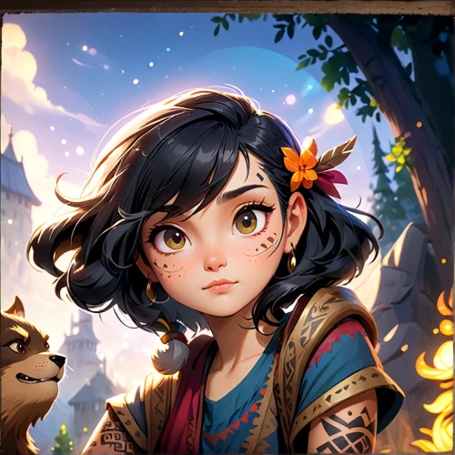 vanessa (butterfly),ursa,portrait background,mulan,meteora,wuchang,monsoon banner,honmei choco,diwali banner,game illustration,growth icon,elza,fairy tale icons,custom portrait,moana,lakshmi,cg artwork,rosa ' amber cover,mowgli,tiger lily,Anime,Anime,Cartoon