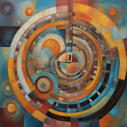 clockmaker,time spiral,transistor,colorful spiral,abstract painting,concentric,abstract artwork,pendulum,portal,clockwork,gyroscope,klaus rinke's time field,oil on canvas,cog,oil painting on canvas,combination lock,hub,panopticon,spiralling,circles