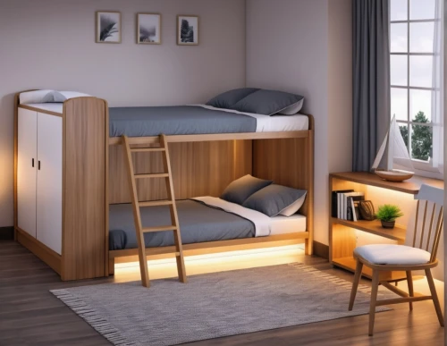 bed frame,modern room,room divider,bedroom,infant bed,canopy bed,danish furniture,children's bedroom,bunk bed,wooden mockup,baby bed,3d rendering,sleeping room,smart home,bedside lamp,danish room,soft furniture,3d render,shared apartment,guest room,Photography,General,Realistic