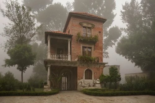 water mist,creepy house,hacienda,miniature house,witch's house,ancient house,hanging houses,old house,lonely house,abandoned place,the threshold of the house,house in the forest,abandoned house,model house,ghost castle,country house,render,foggy landscape,wooden house,villa