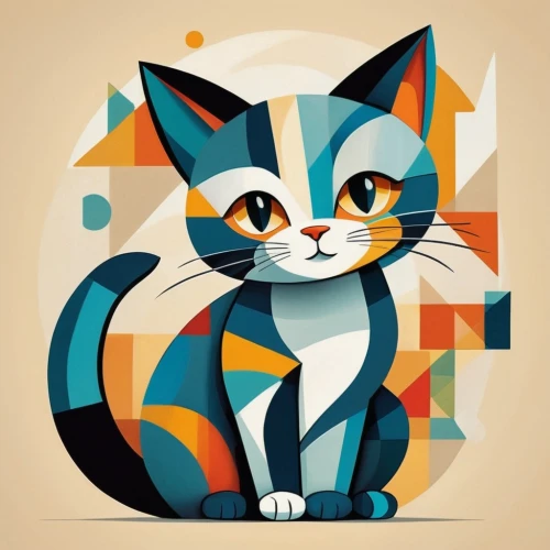 cat vector,vector illustration,vector graphic,vector graphics,adobe illustrator,cartoon cat,cat on a blue background,vector art,vector design,vector pattern,vector images,vector image,drawing cat,geometrical animal,calico cat,cat image,cat cartoon,breed cat,vintage cat,illustrator,Art,Artistic Painting,Artistic Painting 45