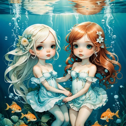 mermaids,mermaid background,believe in mermaids,underwater background,mermaid vectors,water pearls,porcelain dolls,let's be mermaids,wet water pearls,underwater world,butterfly dolls,watery heart,underwater,under sea,under the sea,under water,water nymph,gemini,under the water,fairies,Illustration,Abstract Fantasy,Abstract Fantasy 11