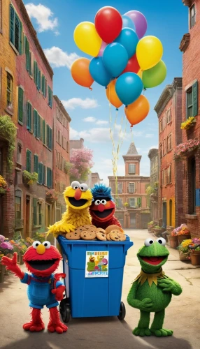 sesame street,bin,the muppets,waste bins,garbage cans,trash cans,toy box,teaching children to recycle,toy shopping cart,waste container,garbage lot,garbage can,attraction theme,universal studios,children's ride,trash can,garbage collector,toy store,rides amp attractions,imax,Art,Classical Oil Painting,Classical Oil Painting 35