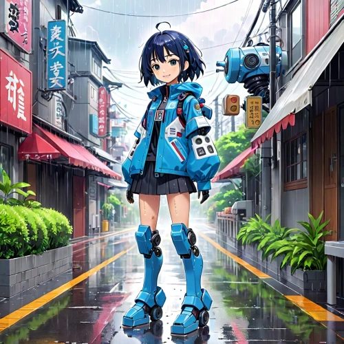 anime japanese clothing,walking in the rain,nori,rain suit,kayano,harajuku,nico,blue rain,azusa nakano k-on,japanese idol,kotobukiya,naginatajutsu,in the rain,rainy,raincoat,osaka,parka,haruhi suzumiya sos brigade,nikko,ganai,Anime,Anime,Traditional