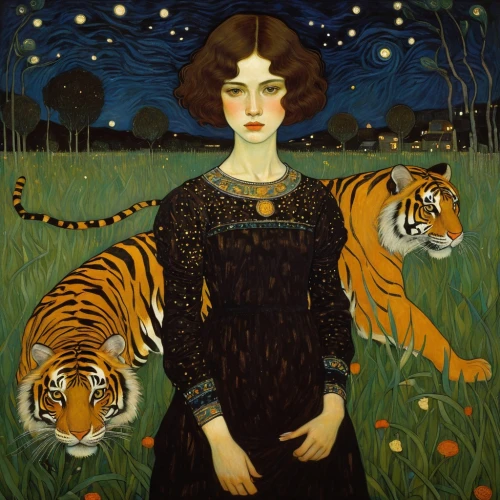 tigers,lilian gish - female,tiger,a tiger,girl in the garden,young tiger,tiger lily,bengal,royal tiger,girl lying on the grass,art nouveau,vanessa (butterfly),bengal tiger,she feeds the lion,la violetta,monarch,charlotte cushman,girl with tree,the amur adonis,asian tiger,Art,Artistic Painting,Artistic Painting 32