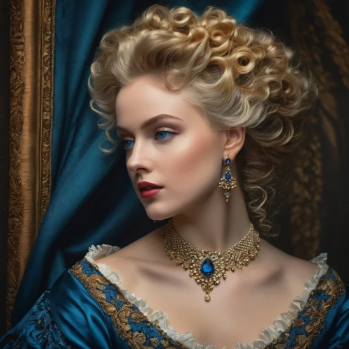 victorian lady,cinderella,elsa,gold jewelry,romantic portrait,bridal jewelry,princess' earring,fantasy portrait,royal blue,jewelry,mazarine blue,victorian style,sapphire,diadem,jewellery,bridal accessory,royal lace,gift of jewelry,blue rose,elegance,Photography,General,Fantasy