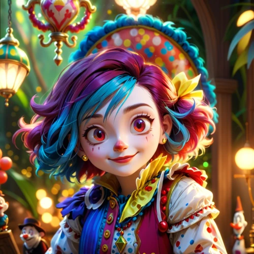 cute cartoon character,agnes,disney character,queen of hearts,marionette,jester,scandia gnome,raggedy ann,cirque,fairy tale character,circus,painter doll,doll's festival,alice,the carnival of venice,stylized macaron,laika,clown,coco,cirque du soleil,Anime,Anime,Cartoon