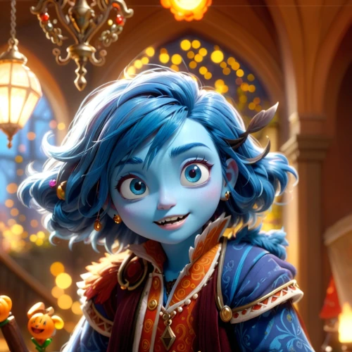 cute cartoon character,violet head elf,disney character,agnes,scandia gnome,blue enchantress,laika,jester,elf,merida,fantasy portrait,fantasia,avatar,show off aurora,vanessa (butterfly),cg artwork,fairy tale character,myosotis,3d fantasy,luna,Anime,Anime,Cartoon