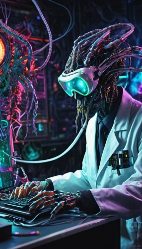 man with a computer,cyberpunk,cyber glasses,cyber,computer,computer freak,cyclocomputer,sci fi surgery room,computer art,cybernetics,virus,cyberspace,electro,electronics,computer business,elektroniki,girl at the computer,trip computer,compute,computer addiction,Illustration,Realistic Fantasy,Realistic Fantasy 47