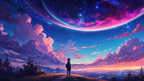 sky,music background,horizon,cosmos,galaxy,dream world,universe,orchestral,art background,space art,creative background,would a background,the horizon,moon and star background,fantasia,hd wallpaper,vast,astronomical,planet,night sky,Photography,General,Natural