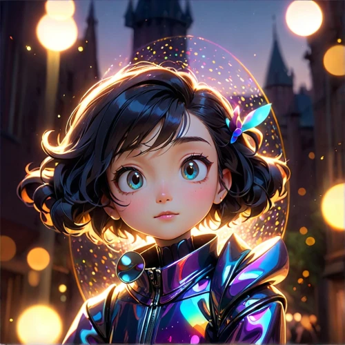 cg artwork,vanessa (butterfly),luminous,fantasia,fantasy portrait,magical,3d fantasy,illumination,vector girl,mystical portrait of a girl,lantern,fairy galaxy,starlight,transistor,child fairy,fireflies,starry,fairy lanterns,illustrator,edit icon,Anime,Anime,Cartoon