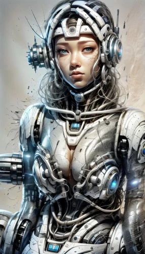 cyborg,female warrior,biomechanical,cybernetics,sci fiction illustration,ai,alien warrior,scifi,bjork,humanoid,warrior woman,jaya,sci fi,artificial intelligence,world digital painting,asian woman,mecha,chainlink,cyber,aquanaut